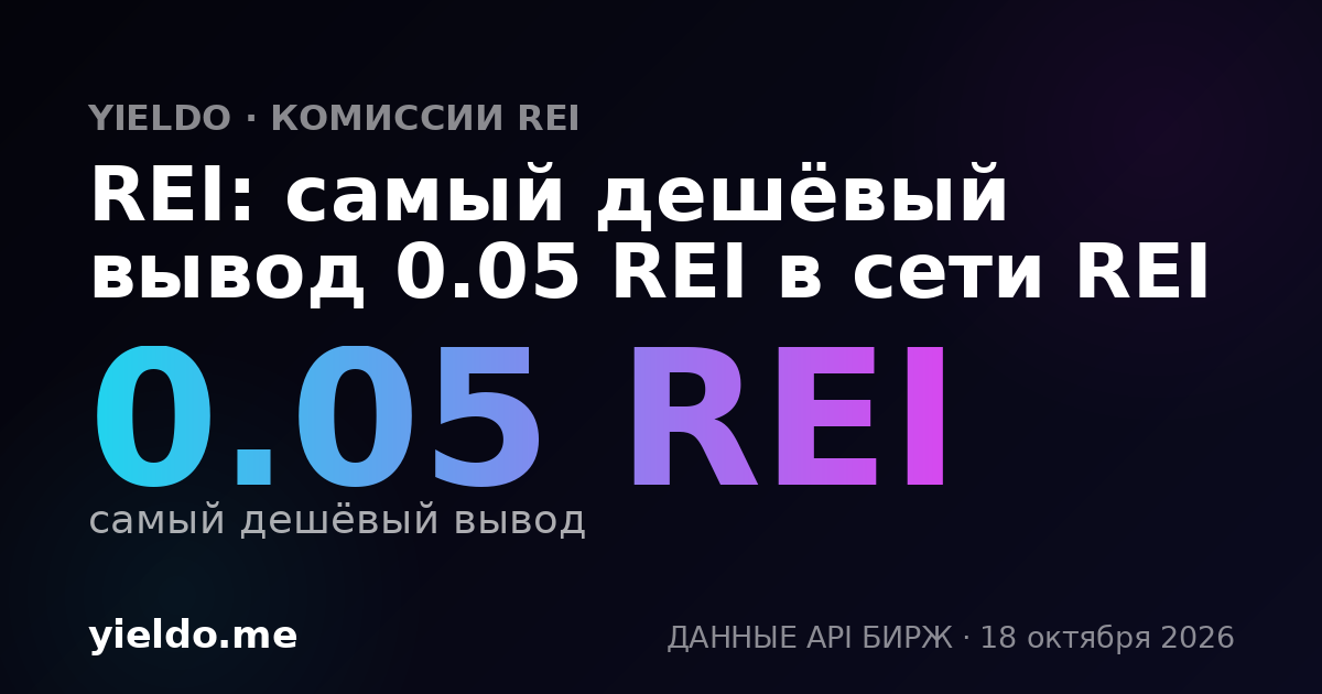 REI: самый дешёвый вывод 0.05 REI в сети REI