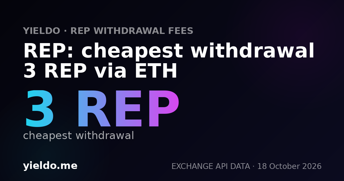 REP: cheapest withdrawal 3 REP via ETH