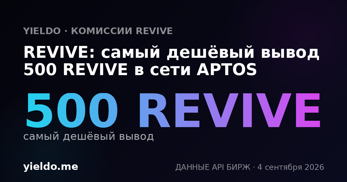 REVIVE: самый дешёвый вывод 500 REVIVE в сети APTOS