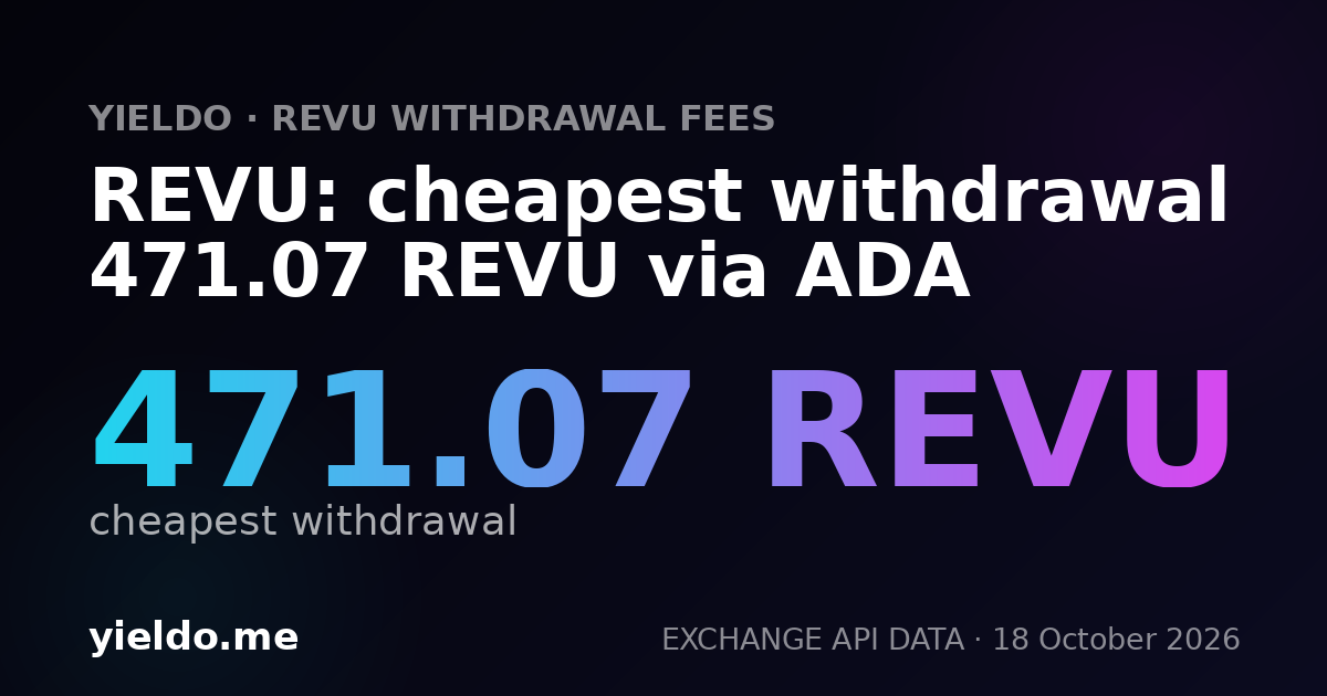 REVU: cheapest withdrawal 471.07 REVU via ADA