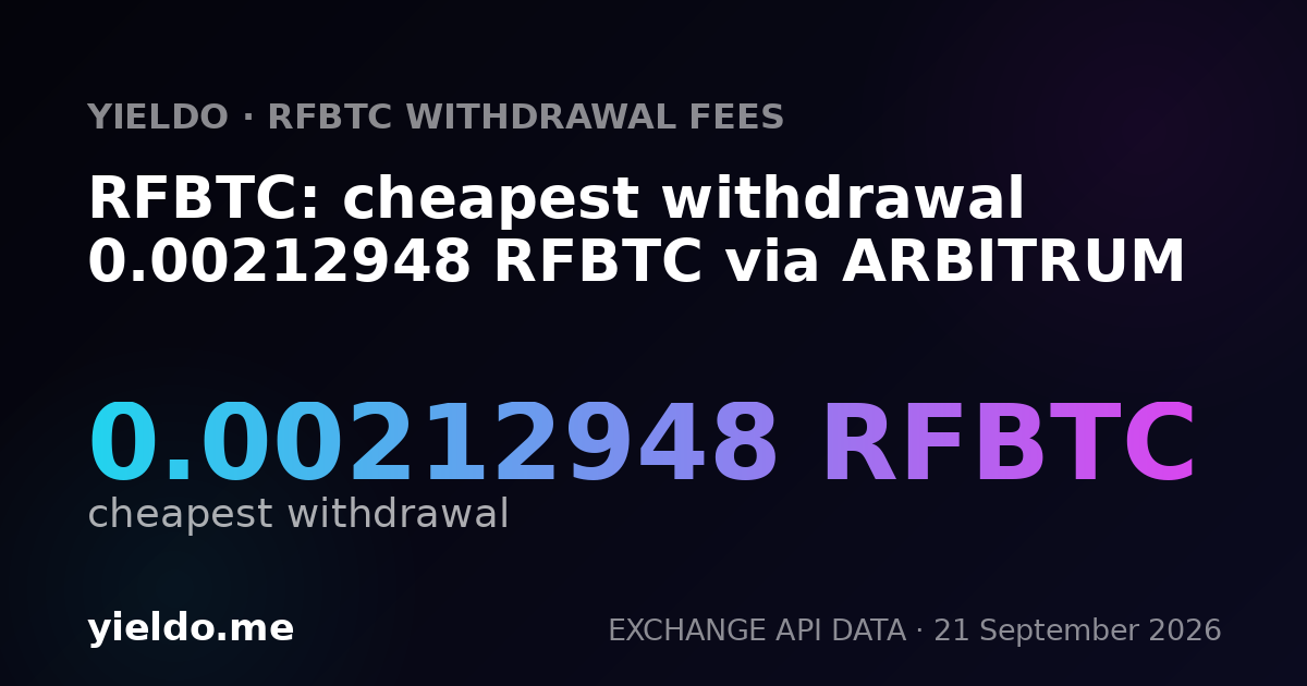 RFBTC: cheapest withdrawal 0.00212948 RFBTC via ARBITRUM