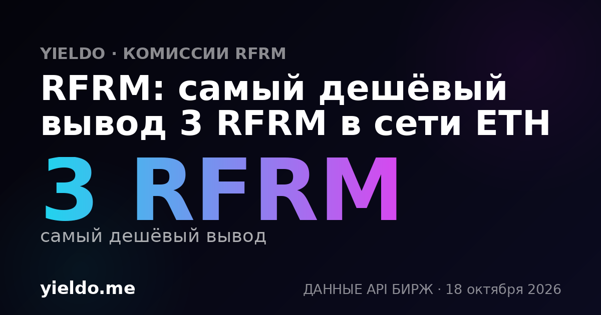 RFRM: самый дешёвый вывод 3 RFRM в сети ETH