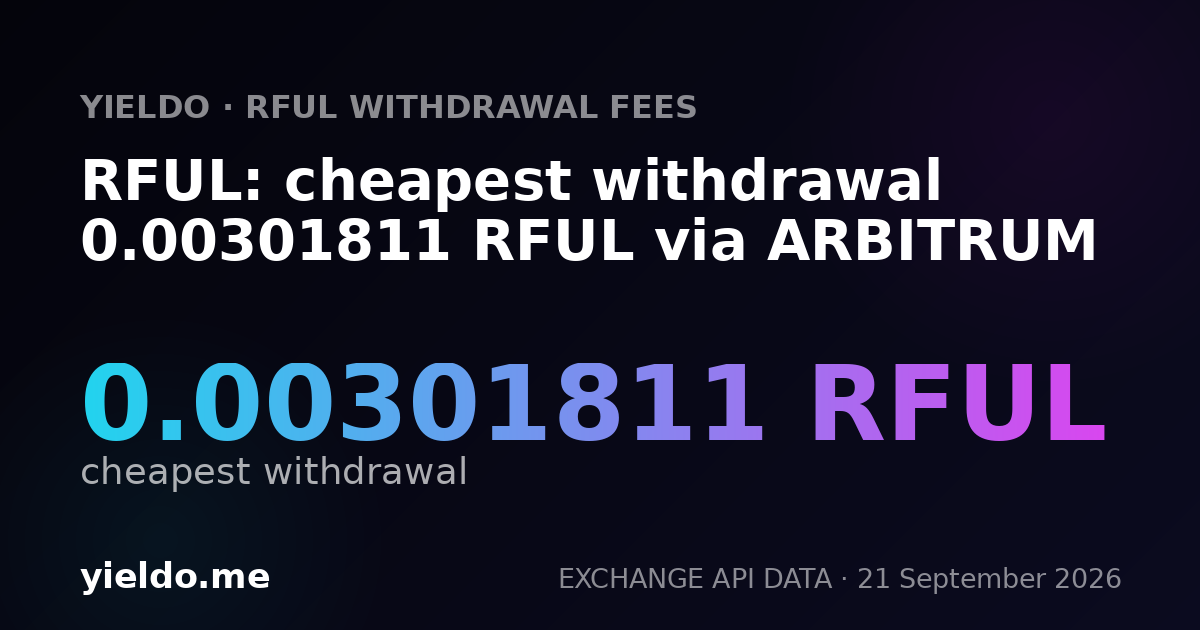 RFUL: cheapest withdrawal 0.00301811 RFUL via ARBITRUM