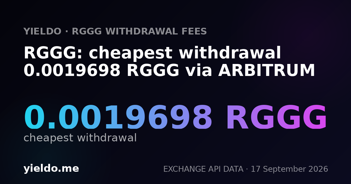 RGGG: cheapest withdrawal 0.00194755 RGGG via ARBITRUM