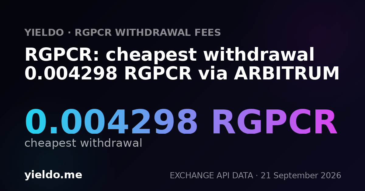 RGPCR: cheapest withdrawal 0.004298 RGPCR via ARBITRUM