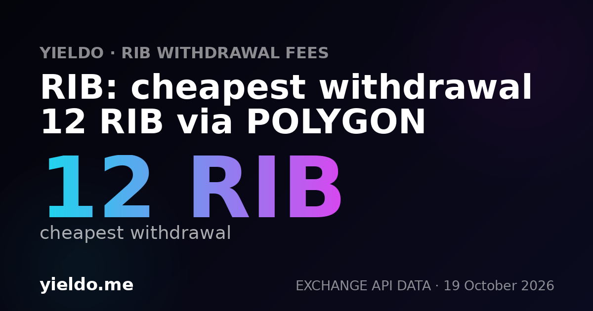 RIB: cheapest withdrawal 12 RIB via POLYGON