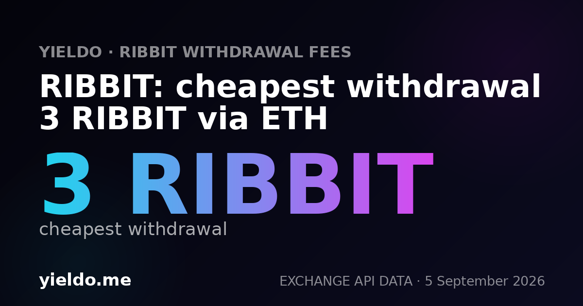 RIBBIT: cheapest withdrawal 3 RIBBIT via ETH