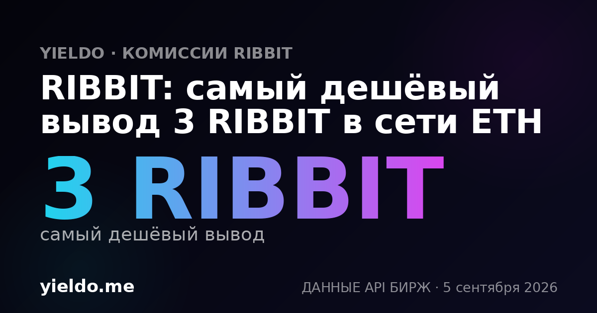RIBBIT: самый дешёвый вывод 3 RIBBIT в сети ETH