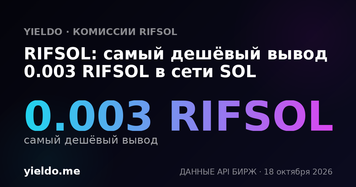 RIFSOL: самый дешёвый вывод 0.003 RIFSOL в сети SOL