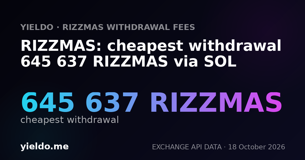 RIZZMAS: cheapest withdrawal 645 637 RIZZMAS via SOL