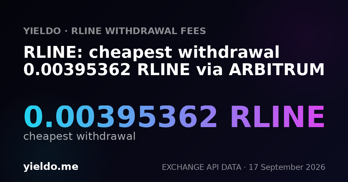 RLINE: cheapest withdrawal 0.00395362 RLINE via ARBITRUM