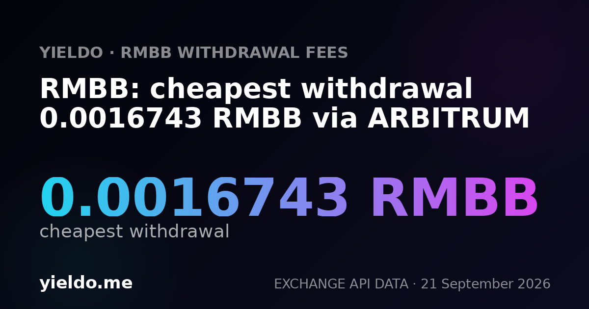 RMBB: cheapest withdrawal 0.0016743 RMBB via ARBITRUM