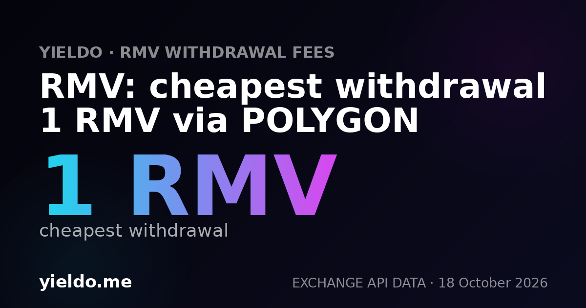 RMV: cheapest withdrawal 1 RMV via POLYGON