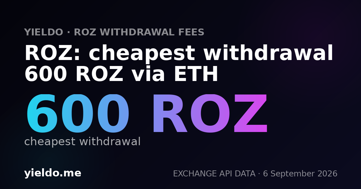 ROZ: cheapest withdrawal 600 ROZ via ETH