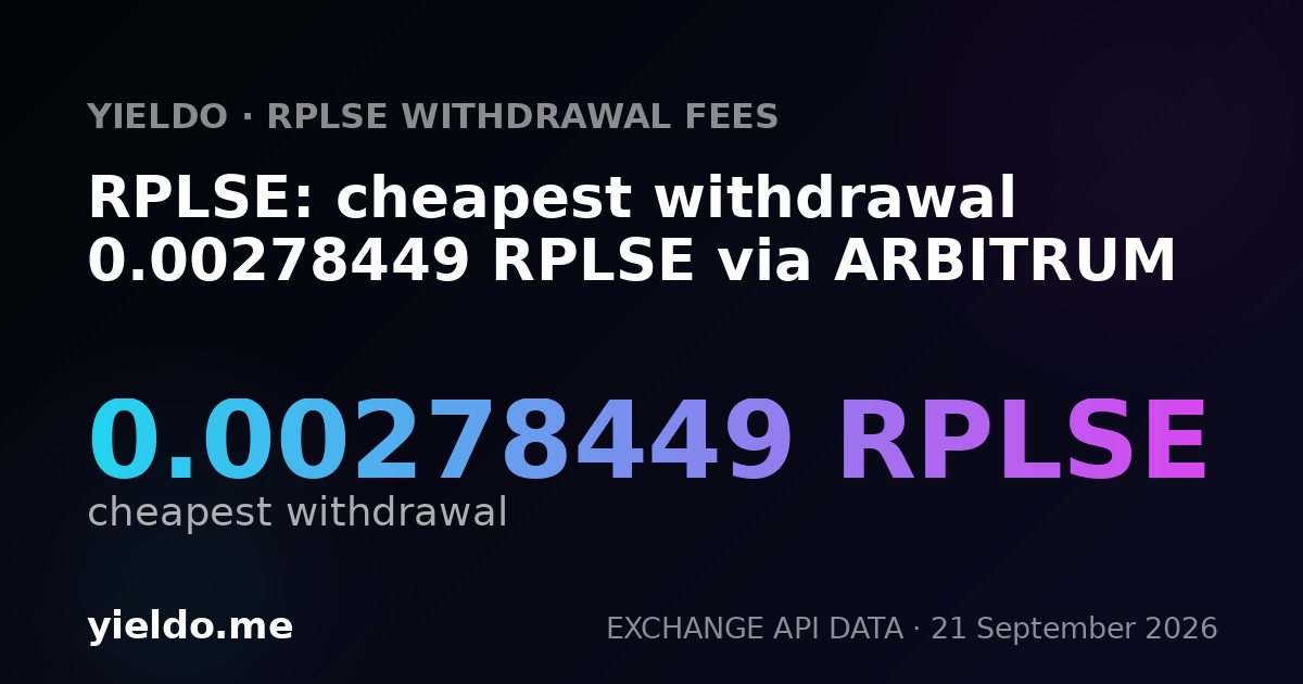 RPLSE: cheapest withdrawal 0.00278449 RPLSE via ARBITRUM