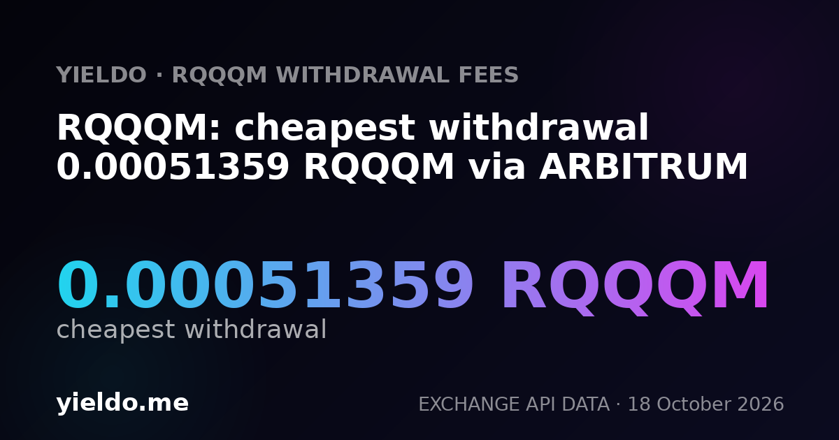 RQQQM: cheapest withdrawal 0.00051359 RQQQM via ARBITRUM