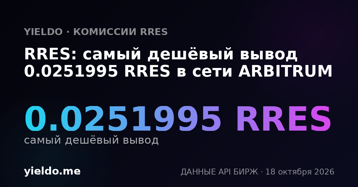 RRES: самый дешёвый вывод 0.0251995 RRES в сети ARBITRUM