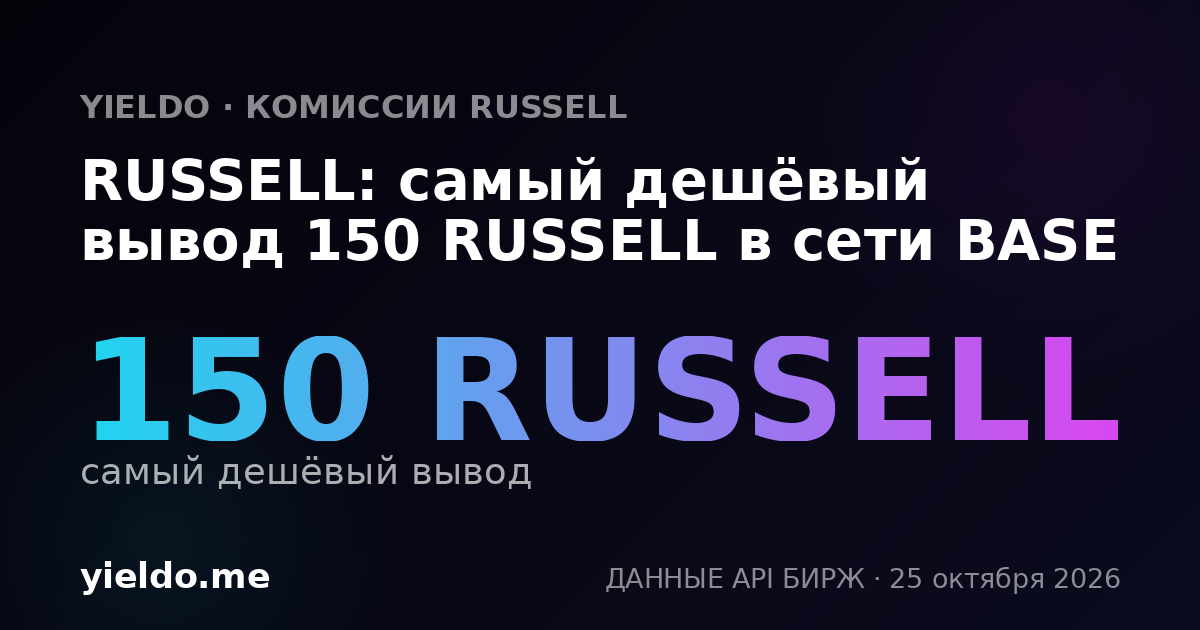 RUSSELL: самый дешёвый вывод 150 RUSSELL в сети BASE