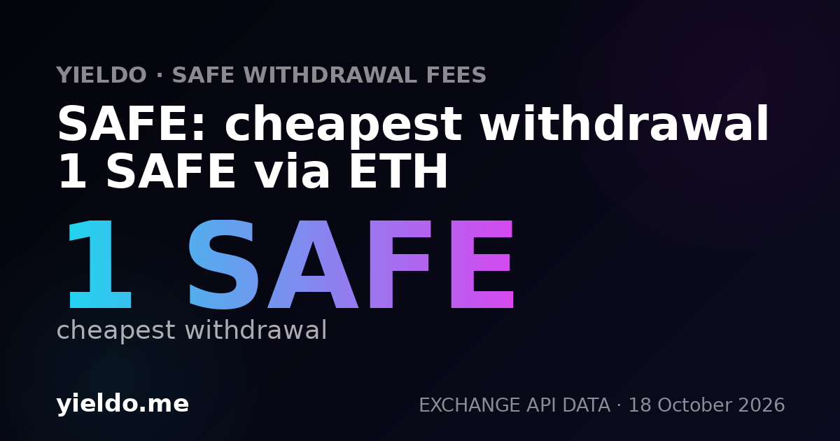 SAFE: cheapest withdrawal 1 SAFE via ETH
