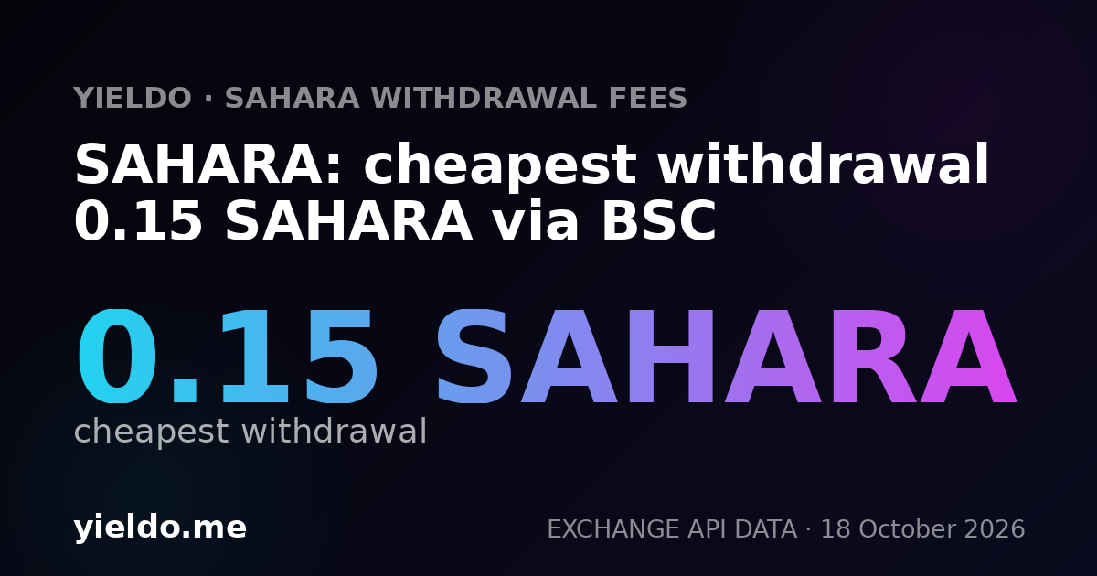 SAHARA: cheapest withdrawal 0.15 SAHARA via BSC