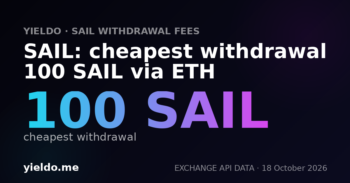 SAIL: cheapest withdrawal 100 SAIL via ETH