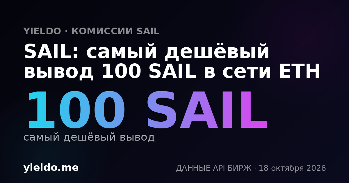 SAIL: самый дешёвый вывод 100 SAIL в сети ETH