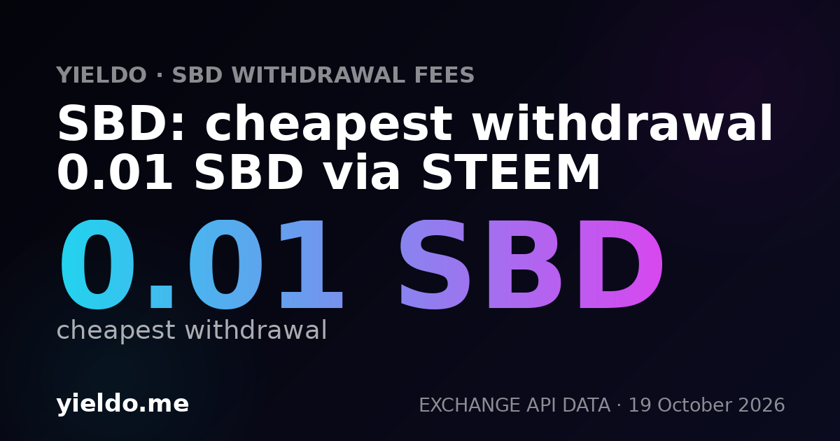 SBD: cheapest withdrawal 0.01 SBD via STEEM