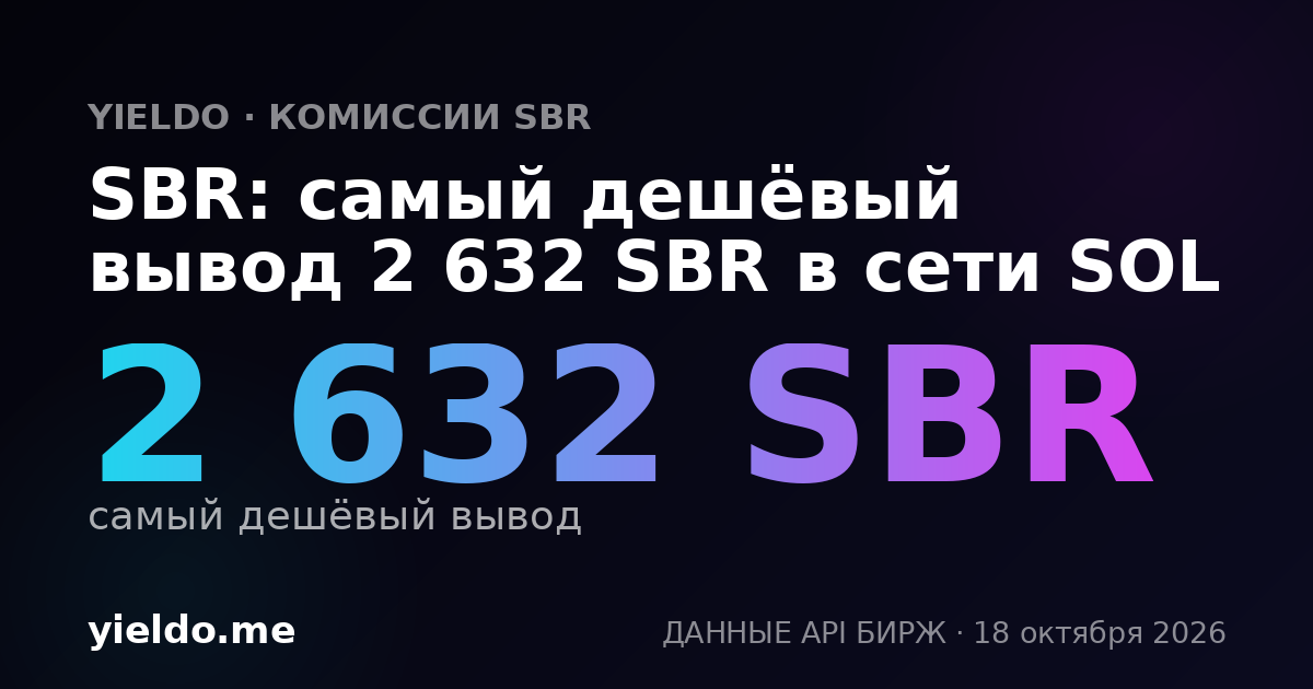 SBR: самый дешёвый вывод 2 632 SBR в сети SOL