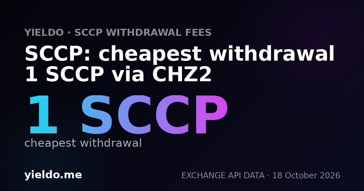 SCCP: cheapest withdrawal 1 SCCP via CHZ2