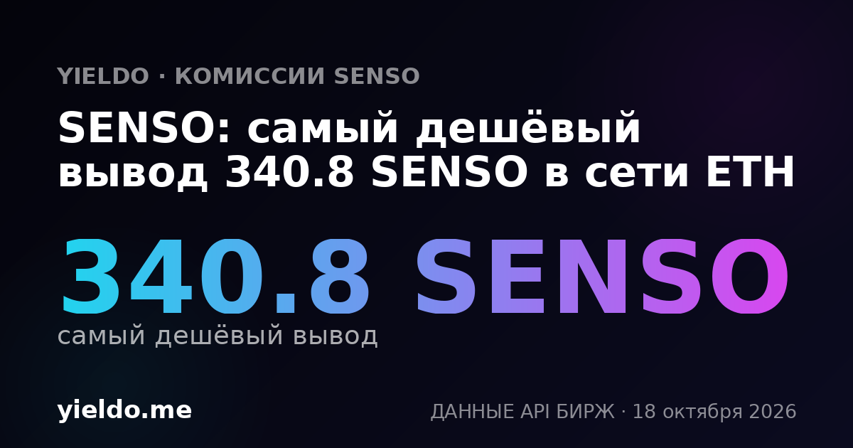 SENSO: самый дешёвый вывод 340.8 SENSO в сети ETH