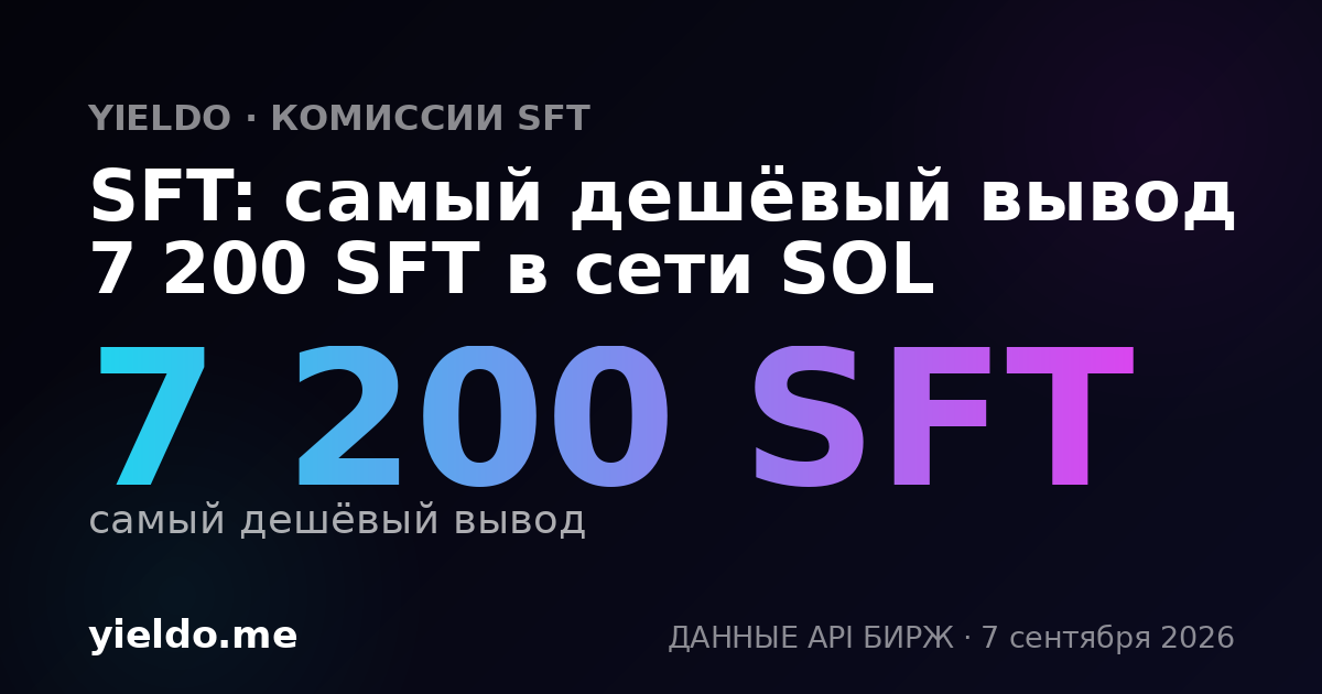 SFT: самый дешёвый вывод 7 200 SFT в сети SOL