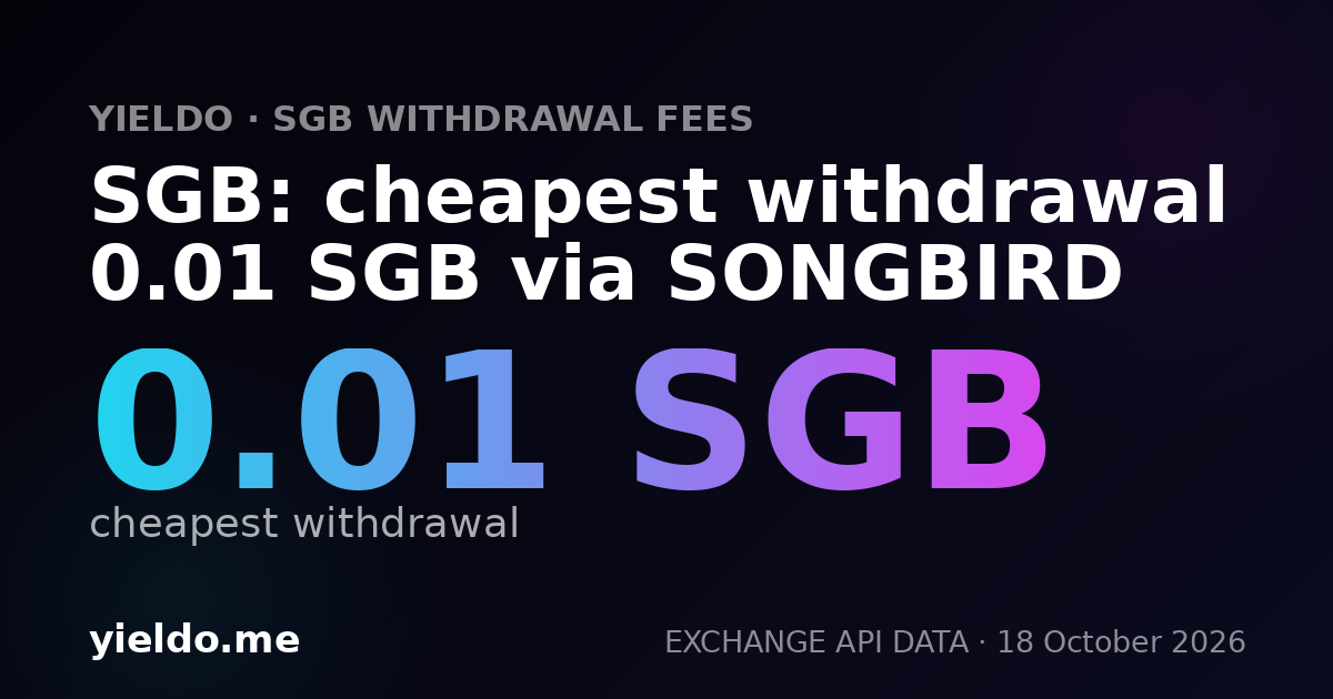 SGB: cheapest withdrawal 0.01 SGB via SONGBIRD