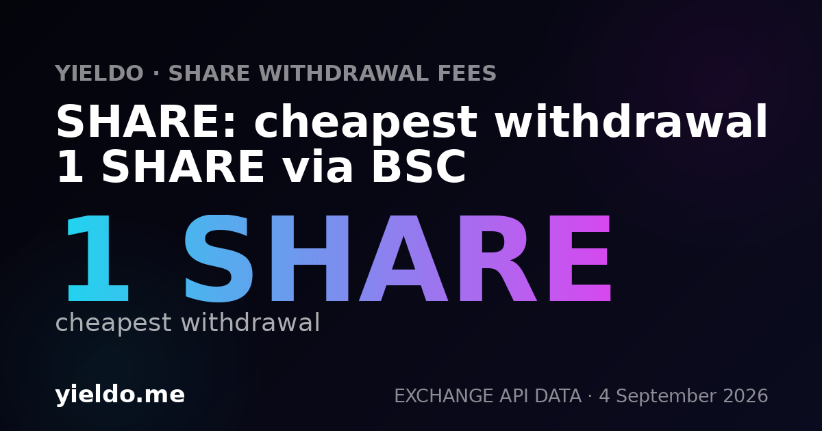 SHARE: cheapest withdrawal 1 SHARE via BSC
