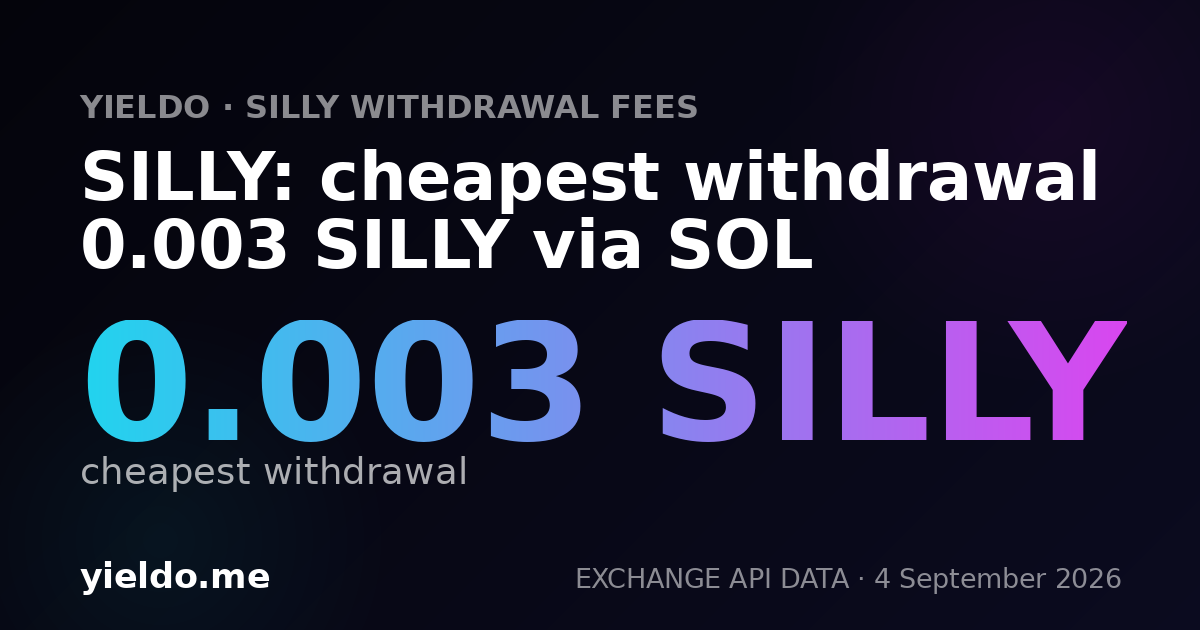 SILLY: cheapest withdrawal 0.003 SILLY via SOL