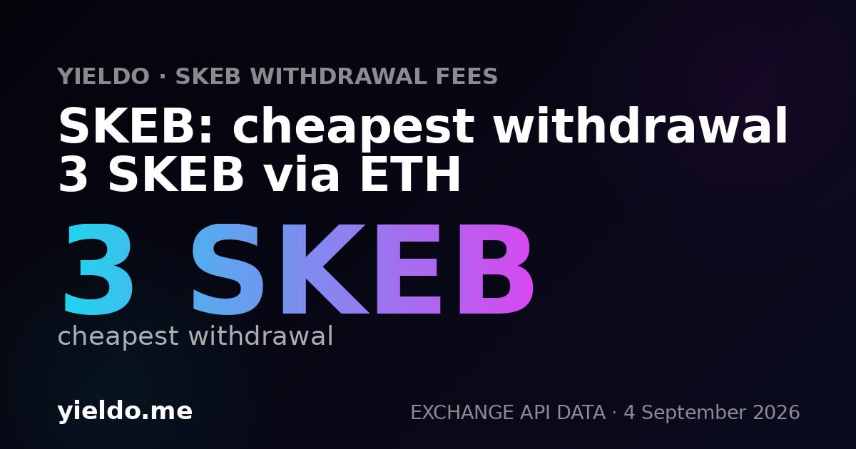 SKEB: cheapest withdrawal 3 SKEB via ETH