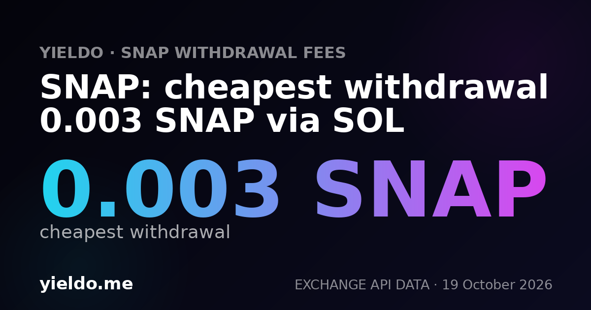 SNAP: cheapest withdrawal 0.003 SNAP via SOL