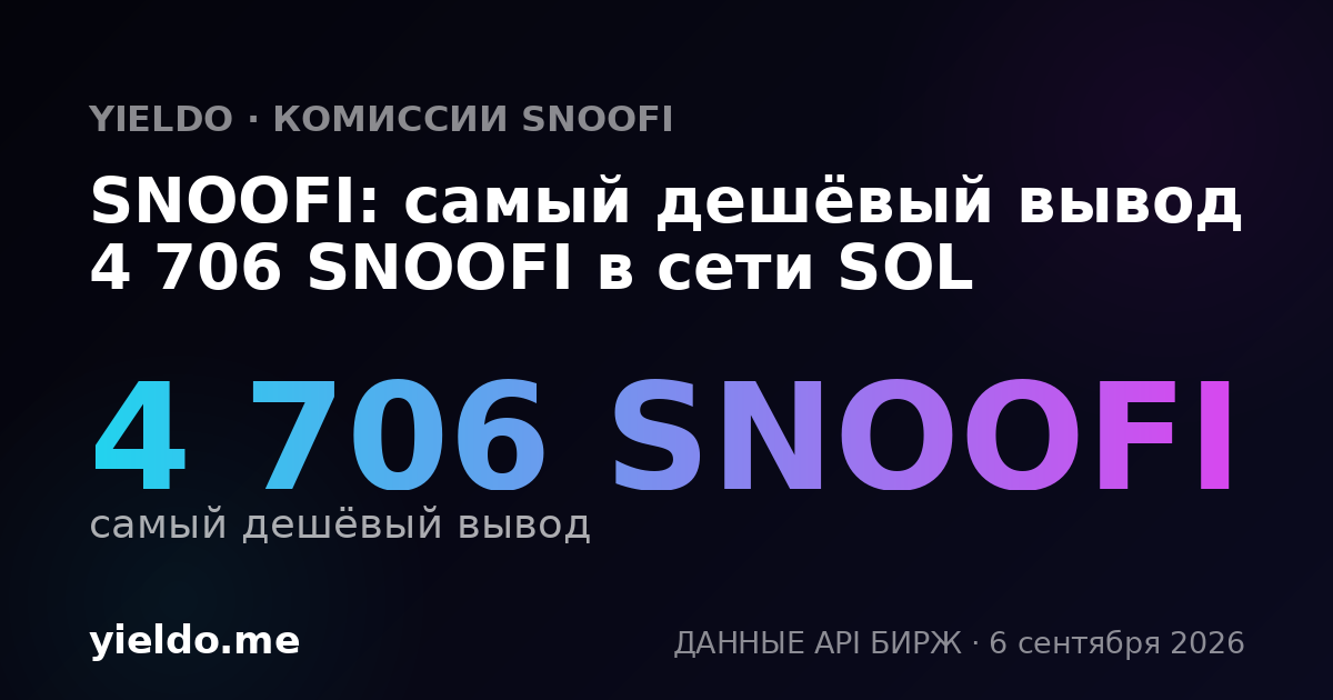 SNOOFI: самый дешёвый вывод 4 706 SNOOFI в сети SOL