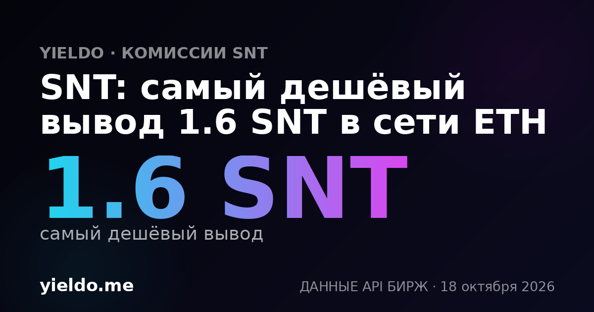SNT: самый дешёвый вывод 1.6 SNT в сети ETH