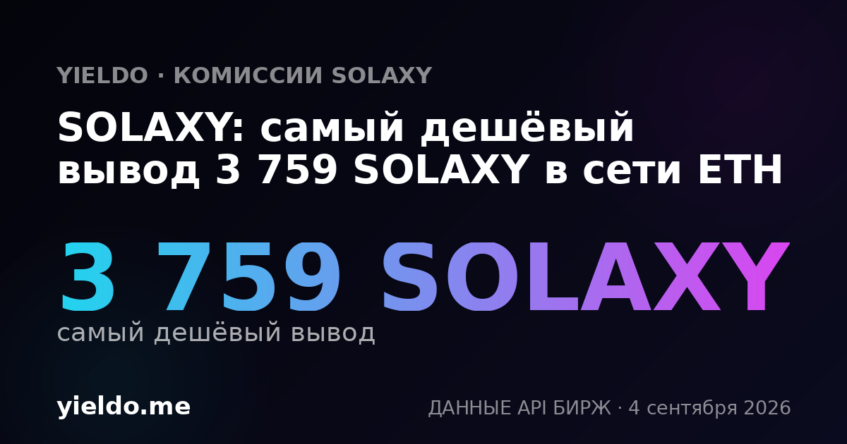 SOLAXY: самый дешёвый вывод 3 759 SOLAXY в сети ETH