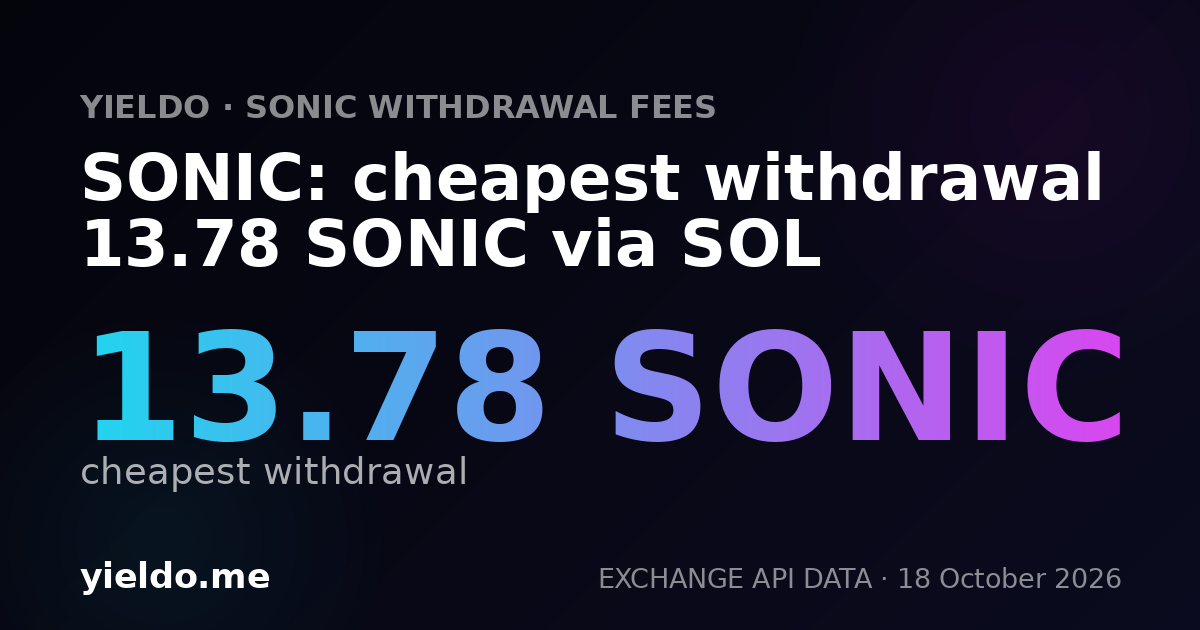 SONIC: cheapest withdrawal 13.9 SONIC via SOL