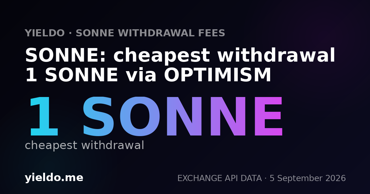 SONNE: cheapest withdrawal 1 SONNE via OPTIMISM
