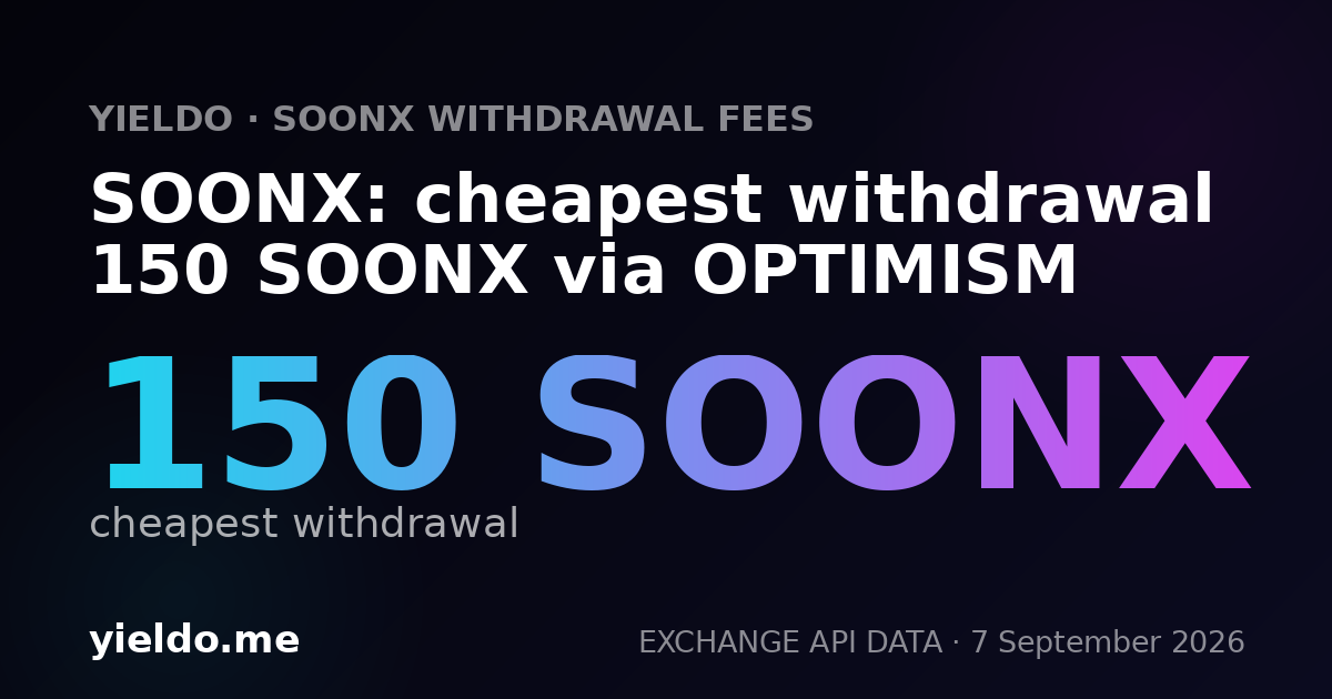 SOONX: cheapest withdrawal 150 SOONX via OPTIMISM