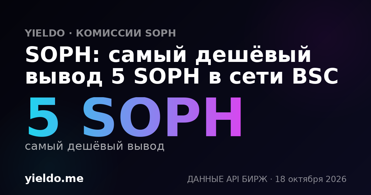 SOPH: самый дешёвый вывод 5 SOPH в сети BSC