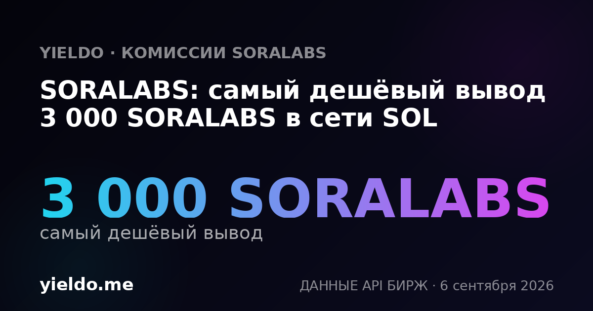 SORALABS: самый дешёвый вывод 3 000 SORALABS в сети SOL