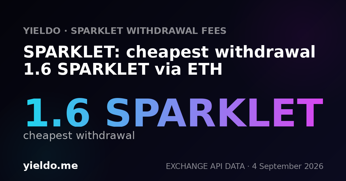 SPARKLET: cheapest withdrawal 1.6 SPARKLET via ETH