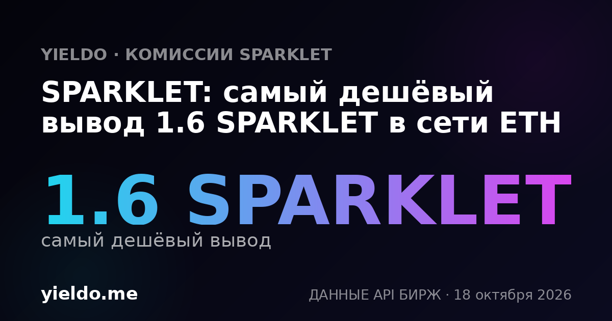 SPARKLET: самый дешёвый вывод 1.6 SPARKLET в сети ETH