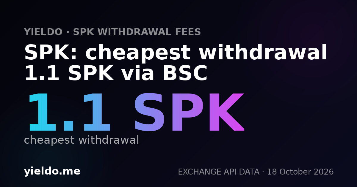SPK: cheapest withdrawal 1.1 SPK via BSC