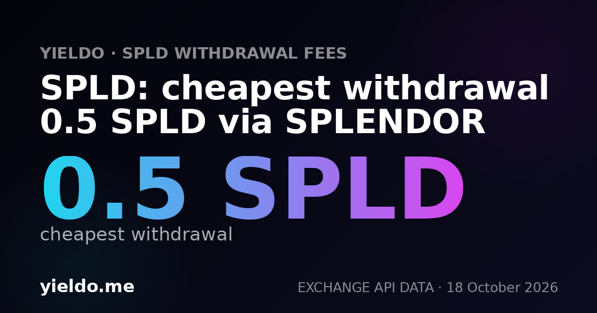 SPLD: cheapest withdrawal 0.5 SPLD via SPLENDOR