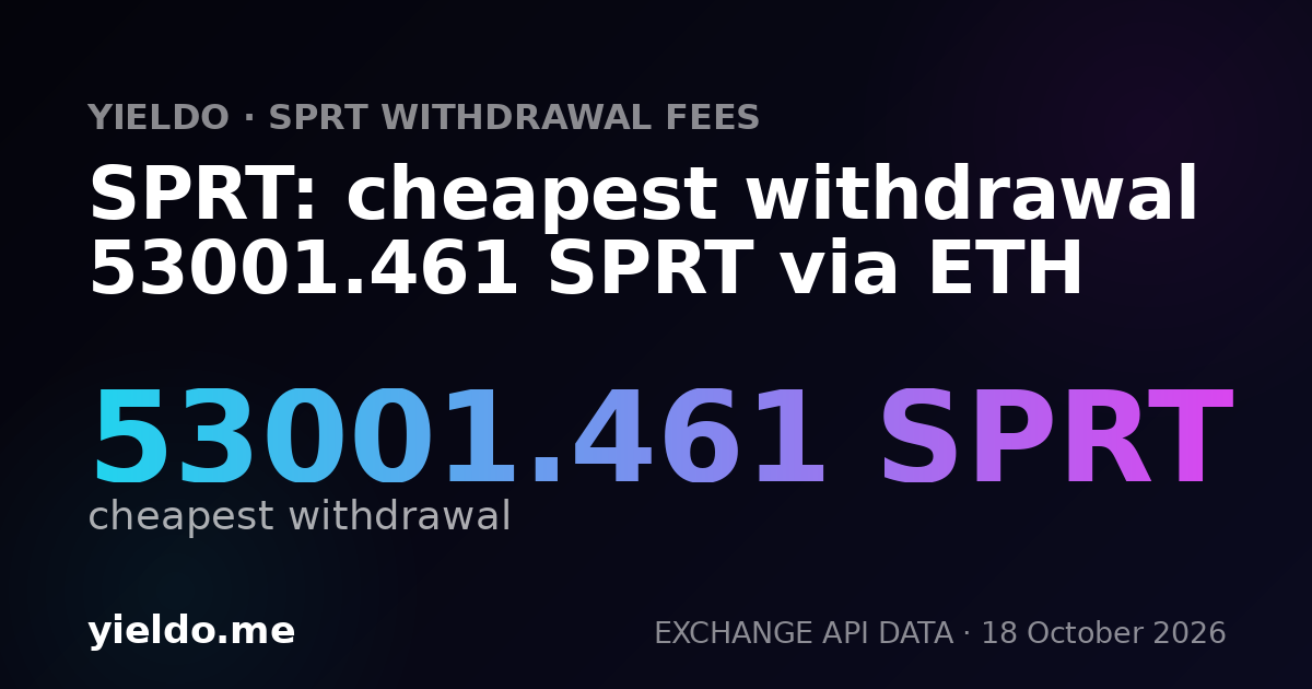 SPRT: cheapest withdrawal 53001.461 SPRT via ETH