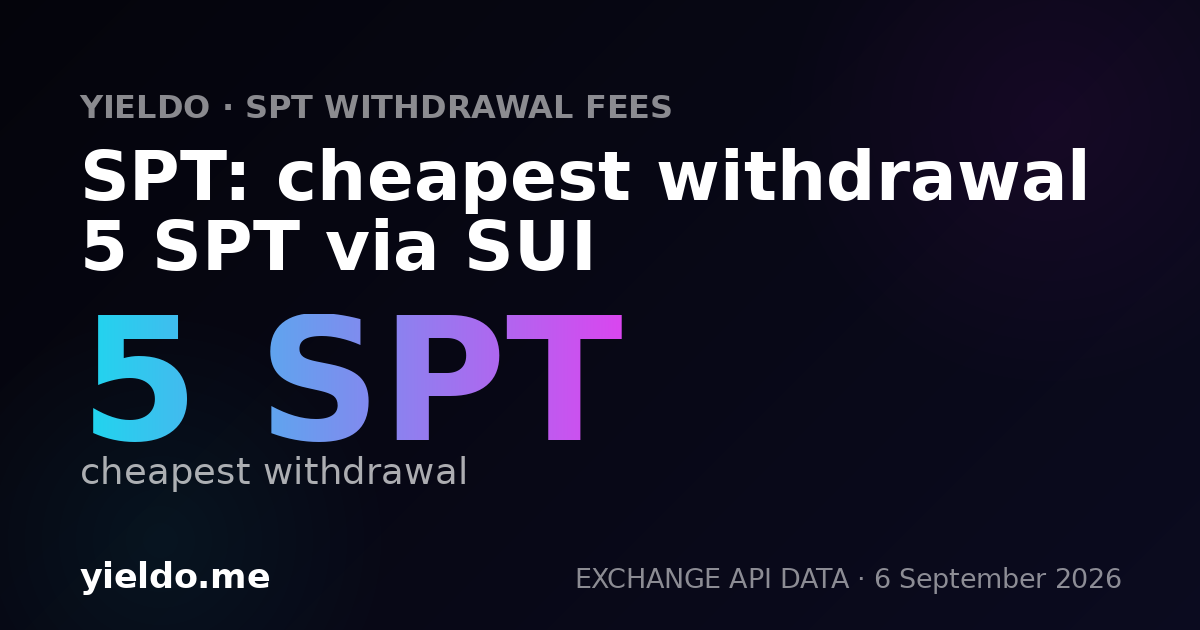 SPT: cheapest withdrawal 5 SPT via SUI